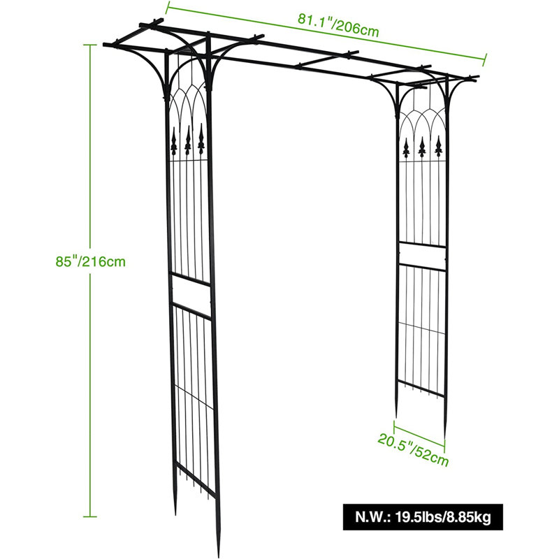 Red Barrel Studio® 85'' H x 20.5'' W Iron Arched Trellis Wayfair